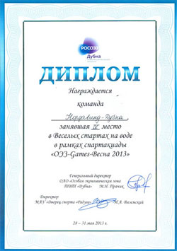 Команда ГК «Нордавинд» успешно выступила на Спартакиаде-2013 ОЭЗ «Дубна»